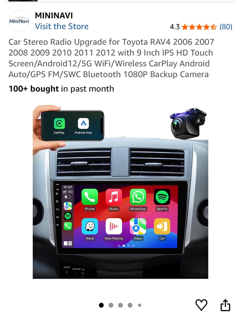 9" Black Car Stereo with Wireless CarPlay & Android Auto